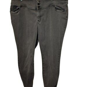 Lane Bryant Womens Plus Size 24 Olive Green Skinny Stretch Jeans W/ Button Fly C